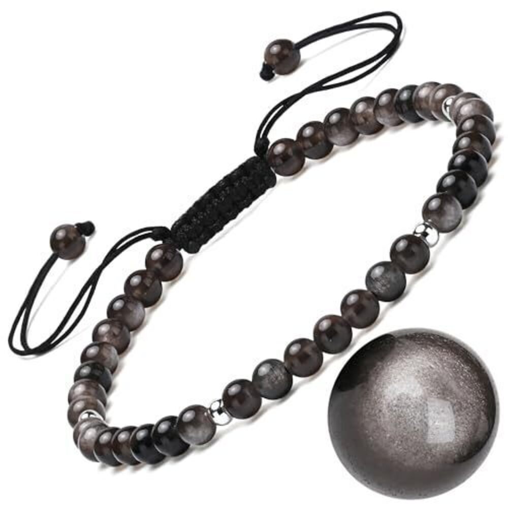 6372 Natural Gemstones Bracelet&925 Sterling Silver/18K Gold│4MM│ 7-9 in